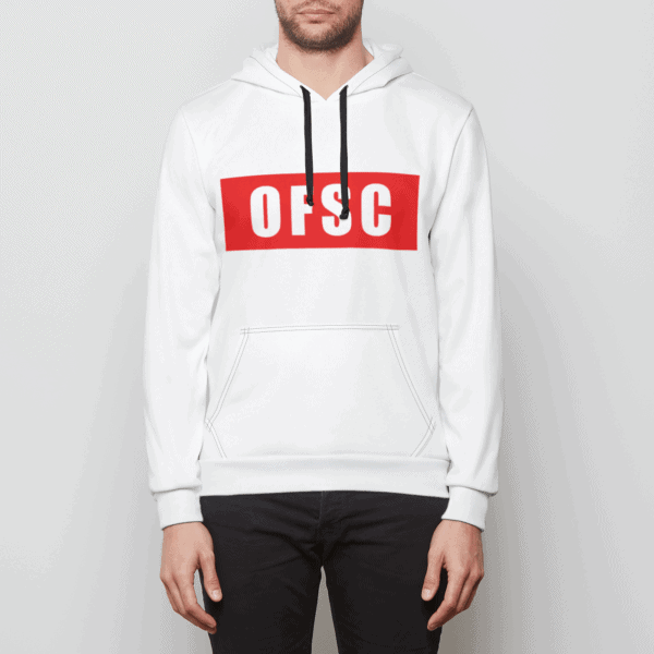 OFSC White Hoodie Unisex Pullover Hoodie - Image 3