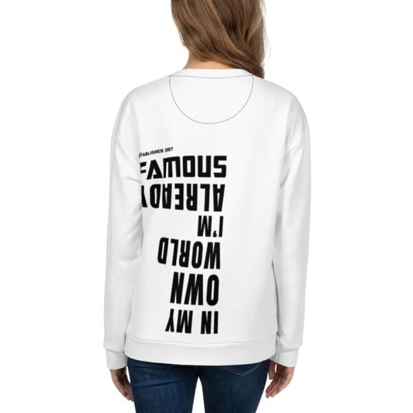 Famous World White Unisex Sweatshirt - Image 14