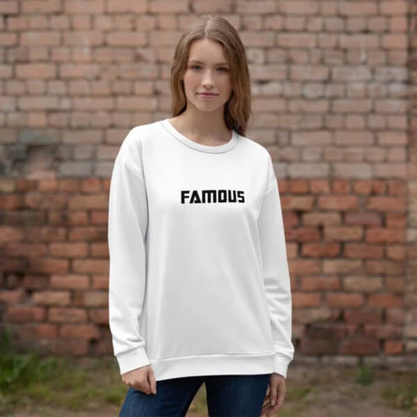 Famous World White Unisex Sweatshirt - Image 17