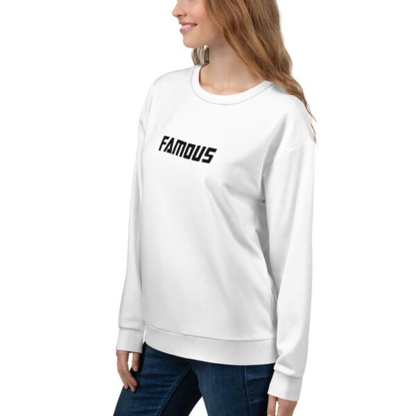 Famous World White Unisex Sweatshirt - Image 16