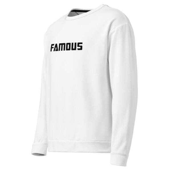 Famous World White Unisex Sweatshirt - Image 3
